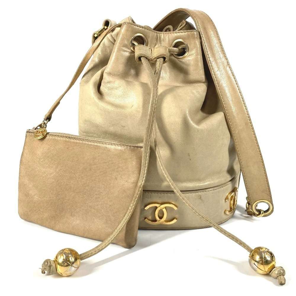 CHANEL Vintage Triple Coco CC Logo Drawstring Bag, Crossbody Handbag, Shoulde...
